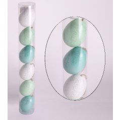   Tojás szett rózsaszín-Fehér-kék-zöld - 6 cm - 6 db/csomag