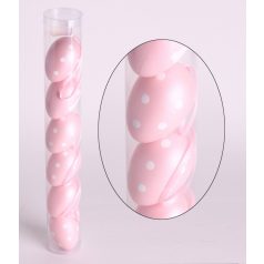   Tojás szett glitteres rózsaszín pöttyös - 6 cm - 6 db/csomag