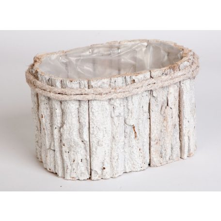 Fa asztali dekor láda - Fehér - 21x14x13 cm   