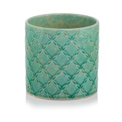   Kerámia kaspó - Vintage türkiz 1. - 13 cm, 16 cm, 20 cm, 23 cm