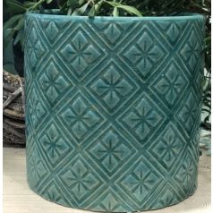   Kerámia kaspó - Vintage türkiz 2. - 13 cm, 16 cm, 20 cm, 23 cm