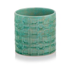   Kerámia kaspó - Vintage türkiz 4. - 13 cm, 16 cm, 20 cm, 23 cm