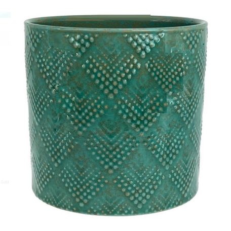 Kerámia kaspó - Vintage türkiz 6. - 13 cm, 16 cm, 20 cm, 23 cm