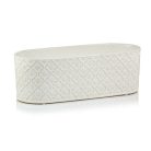  Ovális kerámia kaspó - Vintage - Fehér - 37x13x12 cm