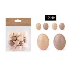 Tojás akasztós - Natúr - 4x3 cm - 12 db/csomag