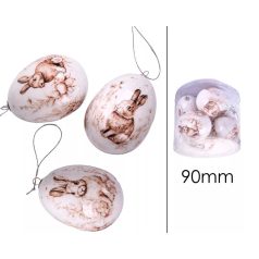 Vintage nyúl tojás - 9 cm - 6 db/csomag 