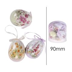 Tojás szett mintás - Virágos - 9 cm - 6 db/csomag
