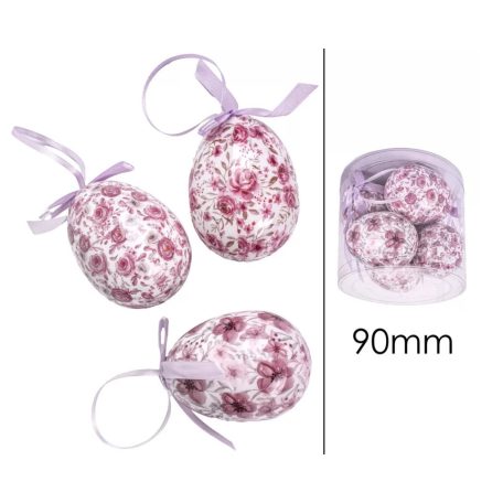 Tojás szett mintás - Virágos - 9 cm - 6 db/csomag