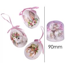  Tojás szett mintás - Nyuszis - 9 cm - 6 db/csomag