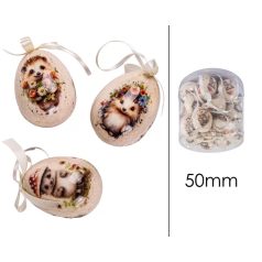Tojás szett mintás - Süni - 5 cm - 24 db/csomag