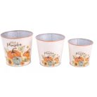 Bádos kaspó kerek - 3 db-os szett - 14,5 cm, 13,5 cm, 11,5 cm