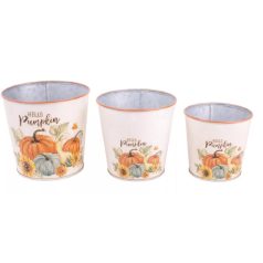   Bádos kaspó kerek - 3 db-os szett - 14,5 cm, 13,5 cm, 11,5 cm