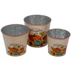   Bádos kaspó kerek - 3 db-os szett - 14,5 cm, 13,5 cm, 11,5 cm