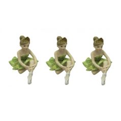 Balett-táncos nő ülő 2. - Zöld - 7x8 cm 