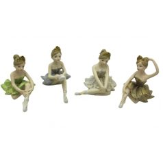 Balett-táncos nő ülő 2. - Zöld - 7x8 cm 