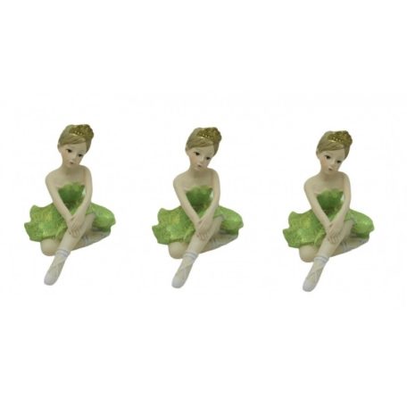 Balett-táncos ülő - Zöld - 8x8 cm 