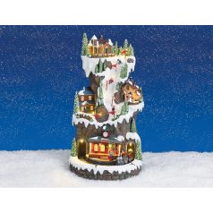 LEDes karácsonyi jelenet mozgó és zenélő - 20x36x20 cm 