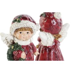 Karácsonyi fiú-lány figurák - 2 féle - 6,7x5,1x11,4 cm