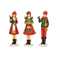 Karácsonyi fiú-lányfigurák - 3 féle - 11x30x9 cm