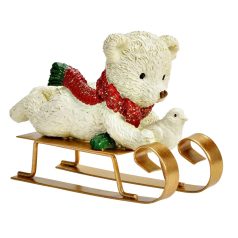   Szánkózó maci figura - 10x7x4 cm - Várható érkezés: 2025.09.hó