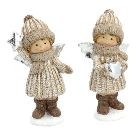 Gyermek figura angyalszárnnyal - 12 cm