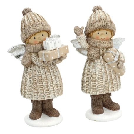 Gyermek figura angyalszárnnyal - 17 cm