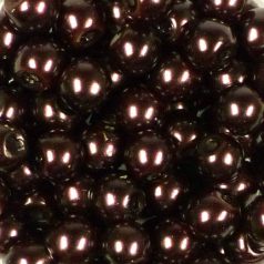 Műanyaggyöngy, viaszos, 6 mm, 40 g - csokibarna