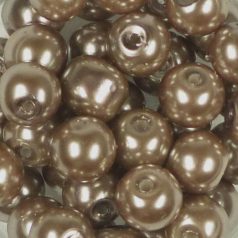 Műanyaggyöngy, viaszos, 8 mm, 75 g - világos pezsgő