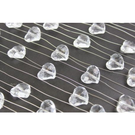 Girland átlátszó szívekkel  - 1 m x 2 cm