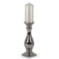 Ezüst gyertyatartó - 27,5x9x9 cm