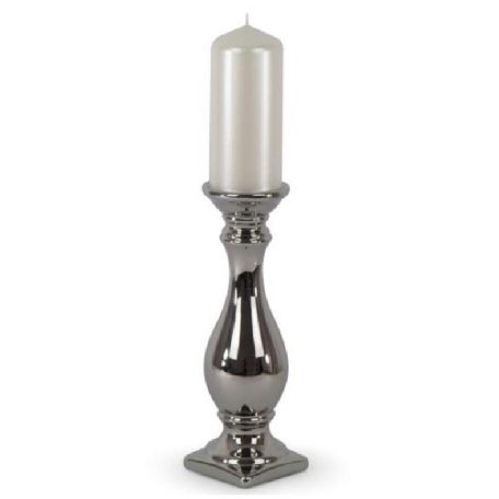 Ezüst gyertyatartó - 27,5x9x9 cm