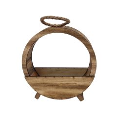 Dekor fa tartó - Hordó - 23x24x6 cm  