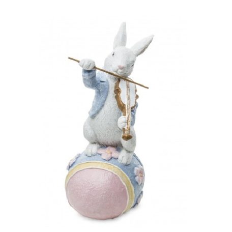 Nyuszi figura hegedűvel - 19x8x10 cm