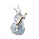  Nyuszi figura kék tojáson - 18x8x9,5 cm