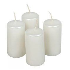 Adventi gyertya - Metál fehér - 8x4 cm - 4 db/csomag