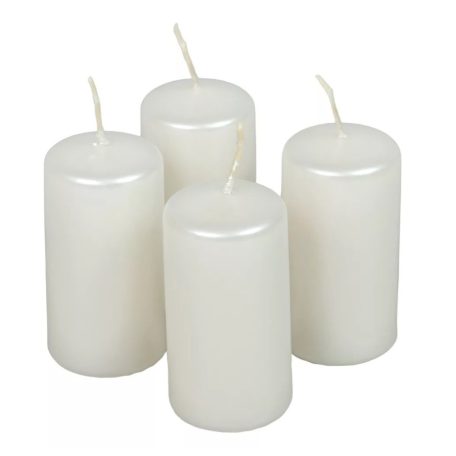 Adventi gyertya - Metál fehér - 8x4 cm - 4 db/csomag