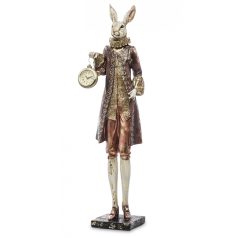 Nyúl dekor figura órával  - 57x15x10,5 cm  - Raktáron