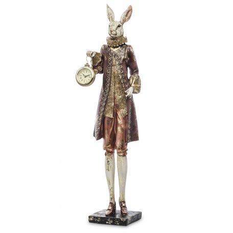 Nyúl dekor figura órával  - 57x15x10,5 cm  - Raktáron