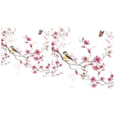   Ambiente papírszalvéta - Bird & Blossom white - 25x25 cm, 33x33 cm - 20 db/csomag