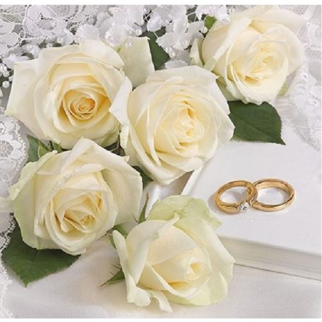Ambiente  papírszalvéta - White Wedding - 33x33 cm - 20 db/csomag