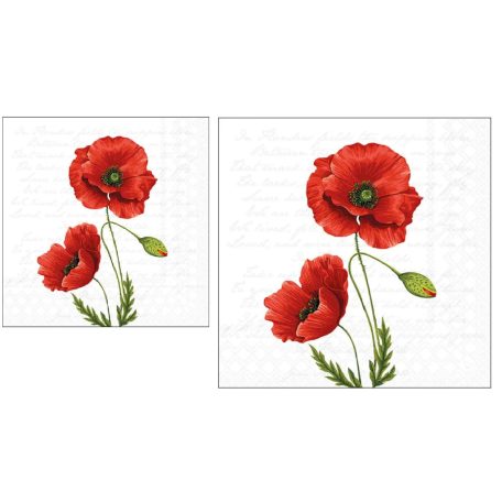 Ambiente papírszalvéta - Proud Poppy  - 25x25 cm, 33x33 cm - 20 db/csomag