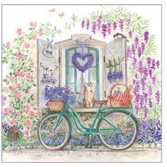   Ambiente papírszalvéta - Bike with basket - 33x33 cm - 20 db/csomag
