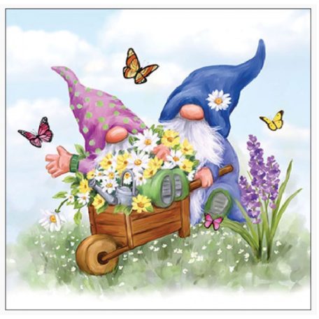 Ambiente papírszalvéta - Gardening gnomes - 33x33 cm - 20 db/csomag