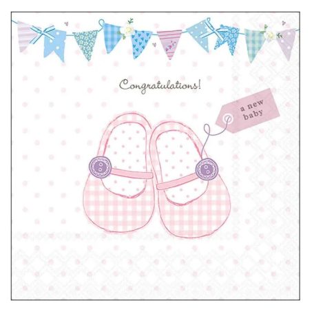 Ambiente papírszalvéta - Baby shoes pink - 33x33 cm - 20 db/csomag