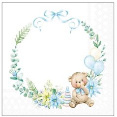   Ambiente papírszalvéta - Baby teddy bear blue - 33x33 cm - 20 db/csomag