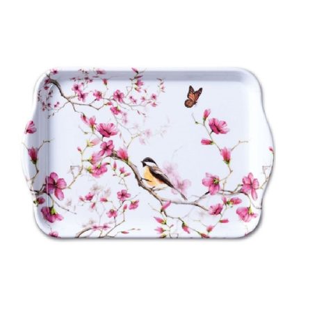 Ambiente - Bird & Blossom white műanyag kistálca - 13x21cm