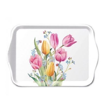 Ambiente műanyag kistálca - Tulips bouquet - 13x21cm 