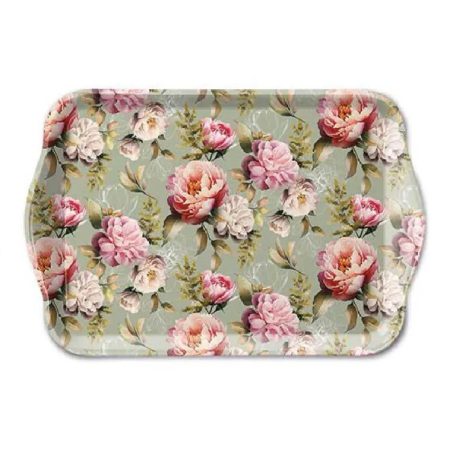 Ambiente műanyag kistálca - Peonies composition green - 13x21 cm