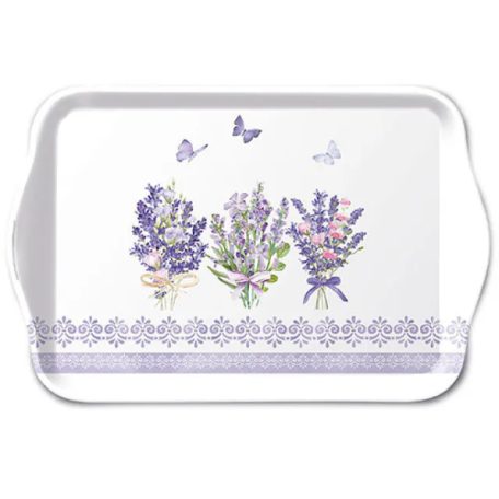 Ambiente műanyag kistálca - Lovely lavender white - 13x21 cm - Raktáron