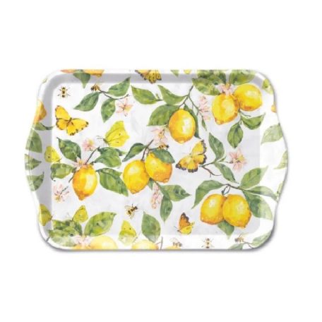 Ambiente műanyag kistálca - Fresh lemons white - 13x21 cm